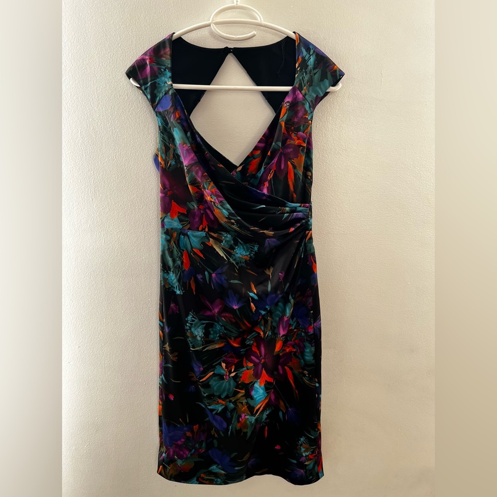 London Style Night Casual Black Dress with Floral Print - Picture 7 of 17